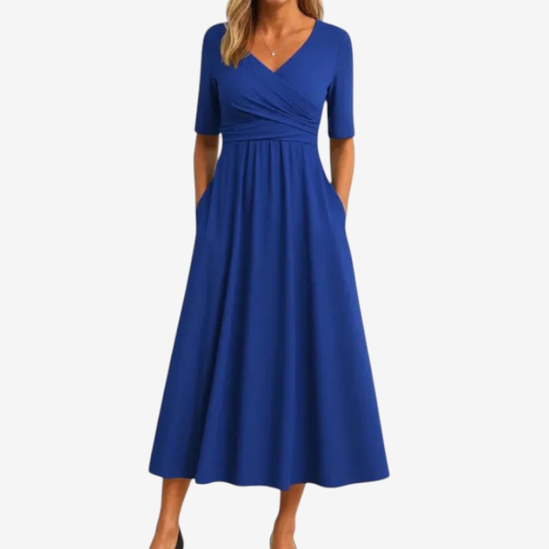 V-Neck Short Sleeve Casual Dress