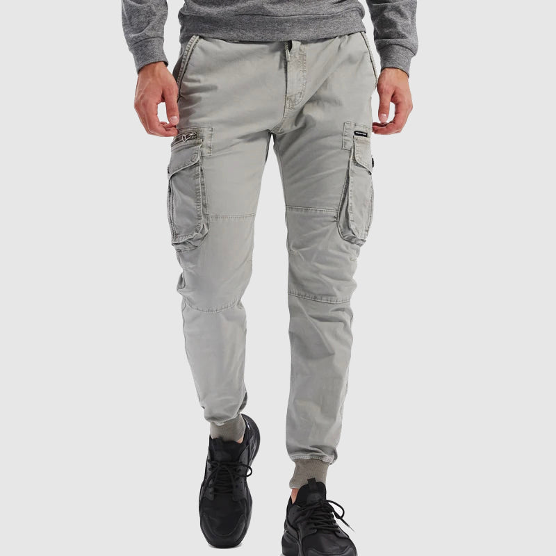 Men's Slim Fit Wide Leg Trousers with Drawstring Waist