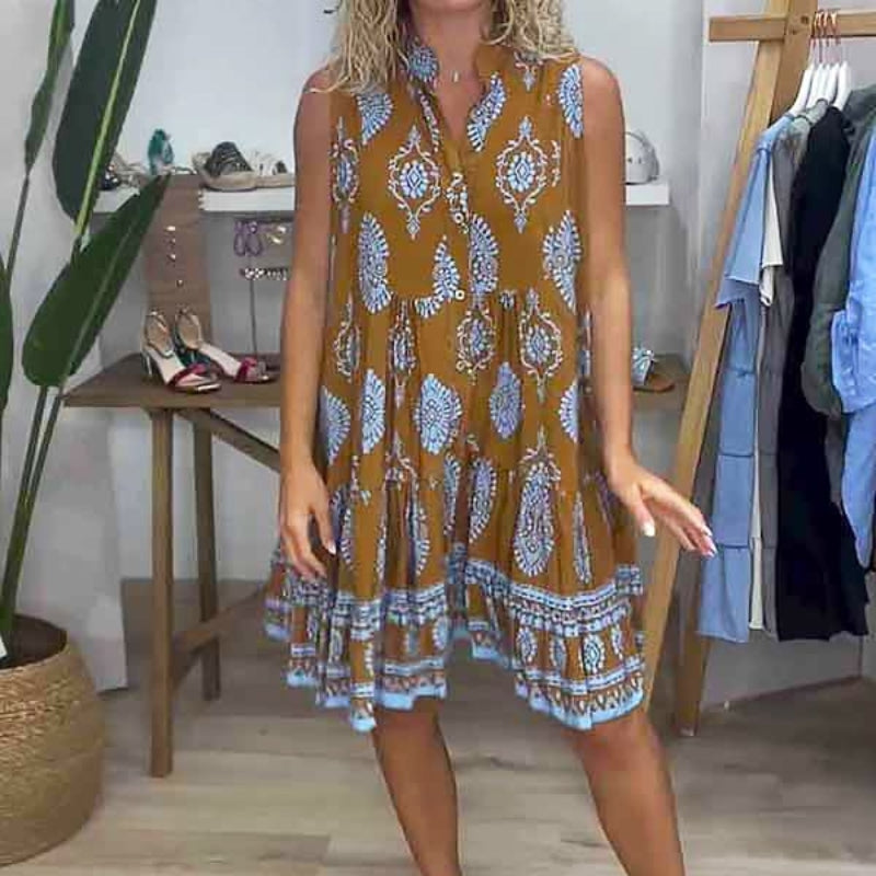 Women’s Sleeveless Printed Mini Dress