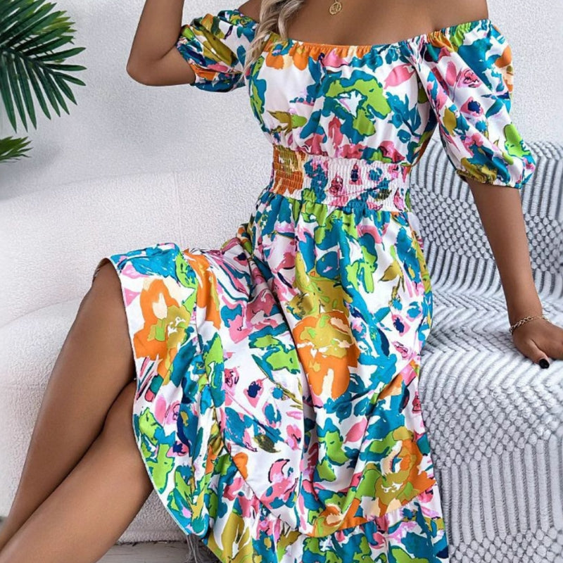 Women's Floral Off-Shoulder Midi Dress