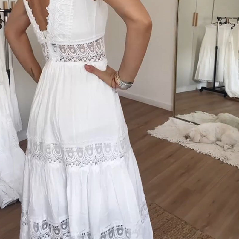 Women’s Sleeveless V-Neck Midi Dress