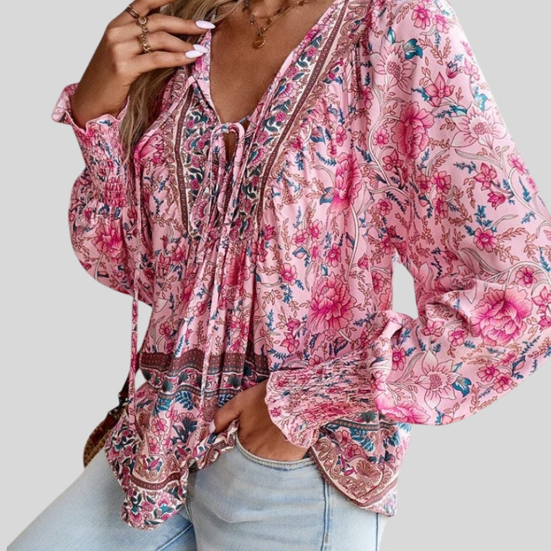 Women’s Floral Print Long Sleeve Blouse