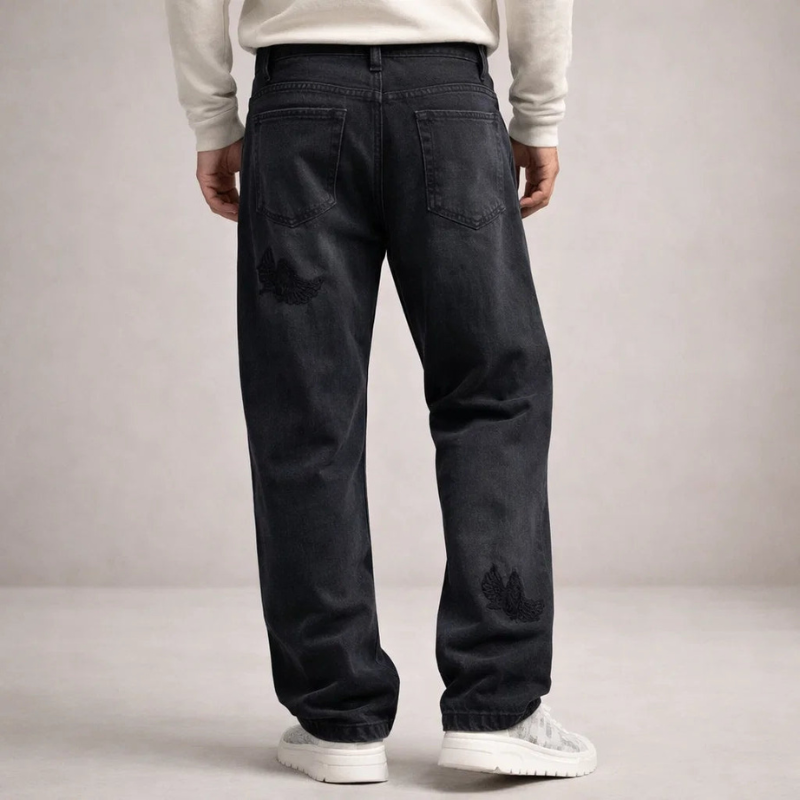 Men's High Waist Wide Leg Trousers with Multiple Pockets
