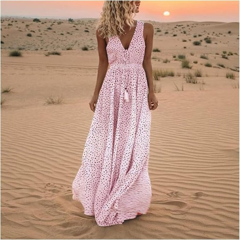 Women’s Sleeveless V-Neck Maxi Dress