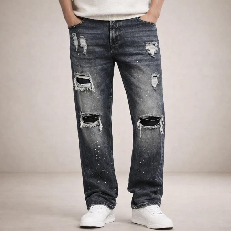 Men's High Waisted Wide Leg Trousers