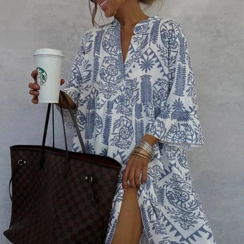 Women’s Patterned Long Sleeve Mini Dress