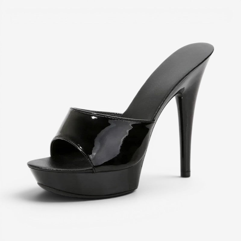 Women's Open Toe High Heel Sandals with Smooth Finish