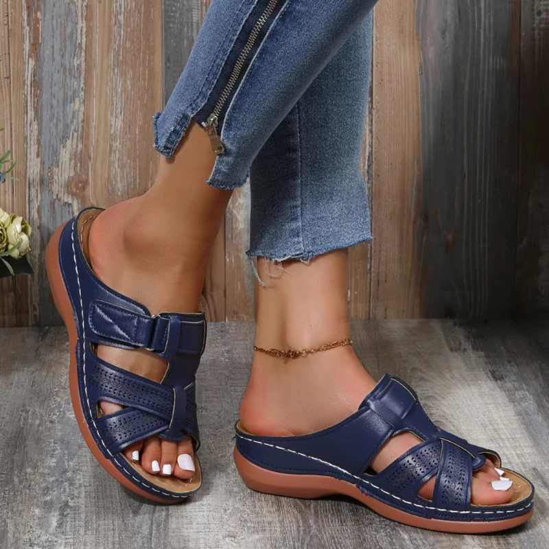 Women's Wedge Sandals with Velcro Strap