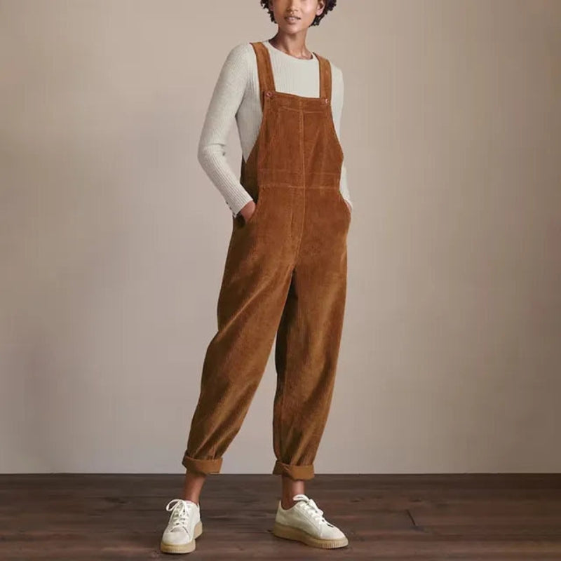 Women's Sleeveless Corduroy Jumpsuit