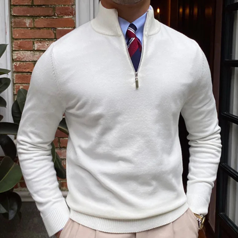 Premium Men's Stand Collar Quarter Zip Sweater