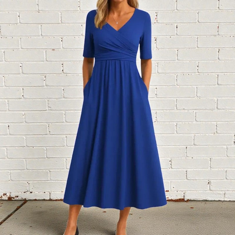 V-Neck Short Sleeve Casual Dress