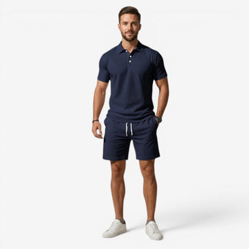 Men's Polo Shirt and Drawstring Shorts Set