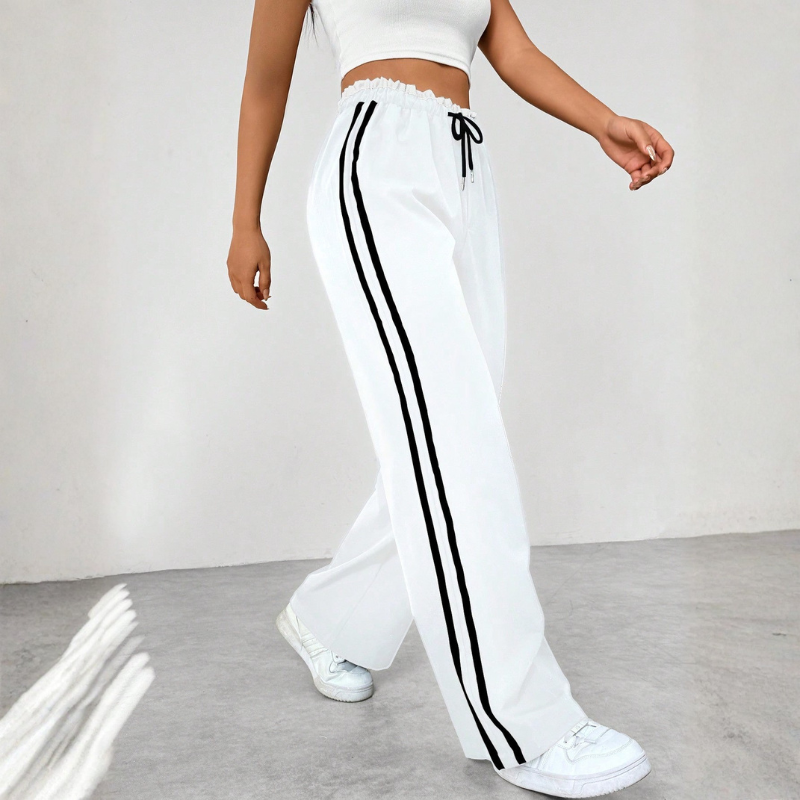 Women's Stylish Wide Leg Trousers with Adjustable Waist