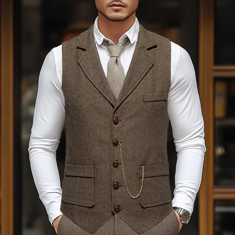 Sleeveless Notched Collar Vest