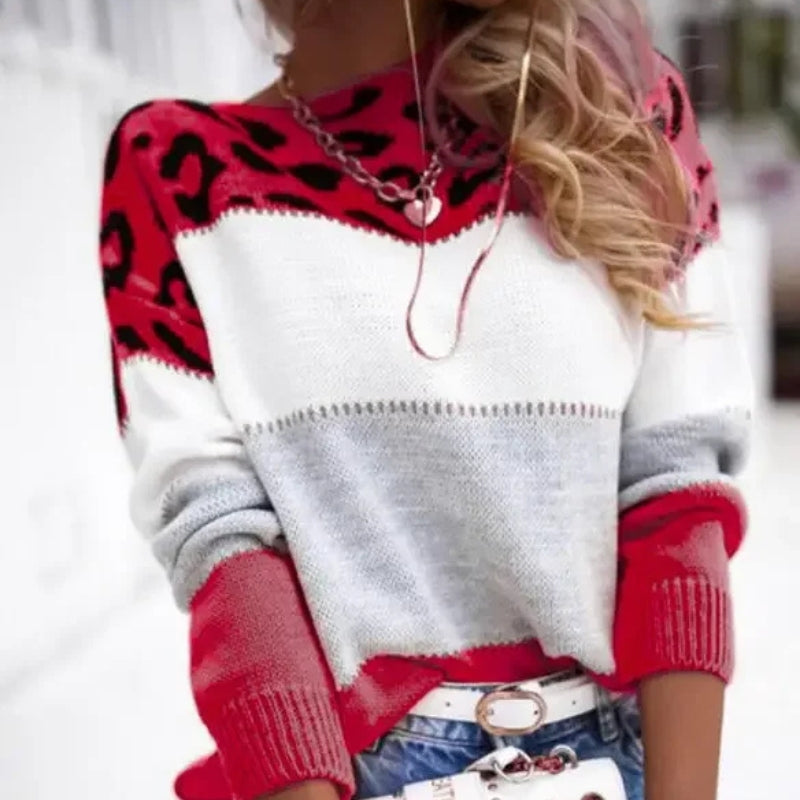 Oversized Crew Neck Printed Sweater