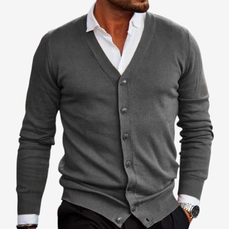 Men’s Long Sleeve Button Neck Cardigan