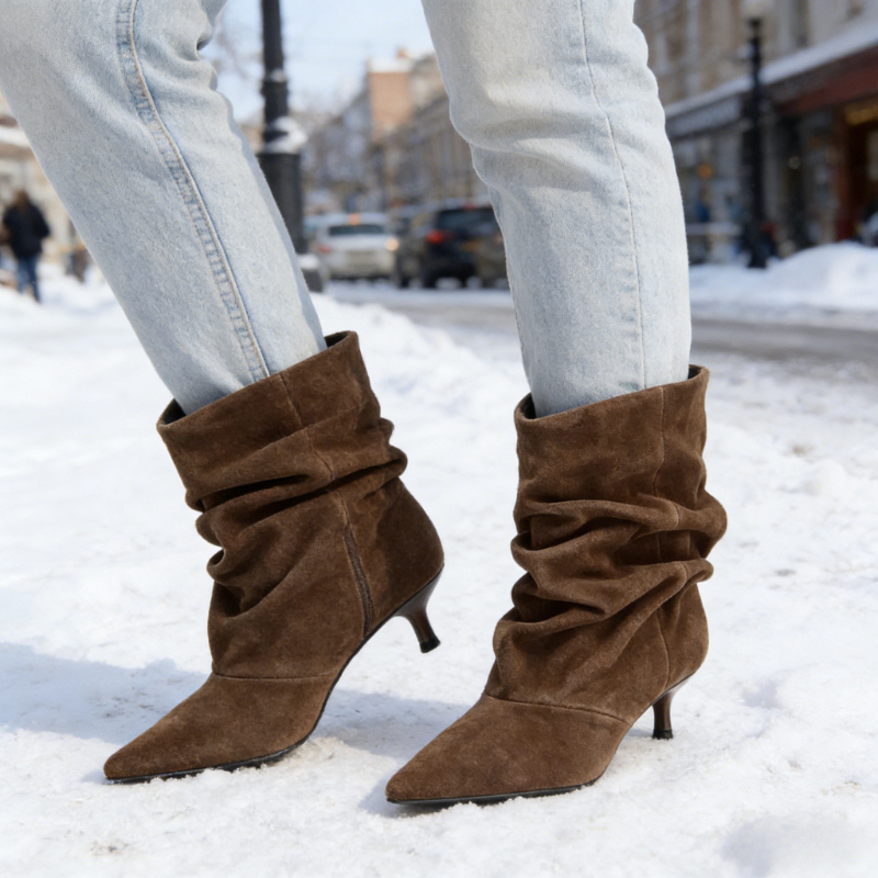 Pointed Toe Low Heel Ankle Boots