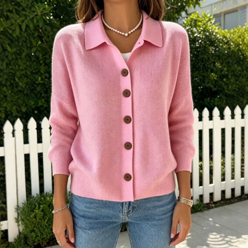 Chic Women's Knit Cardigan with Button Front