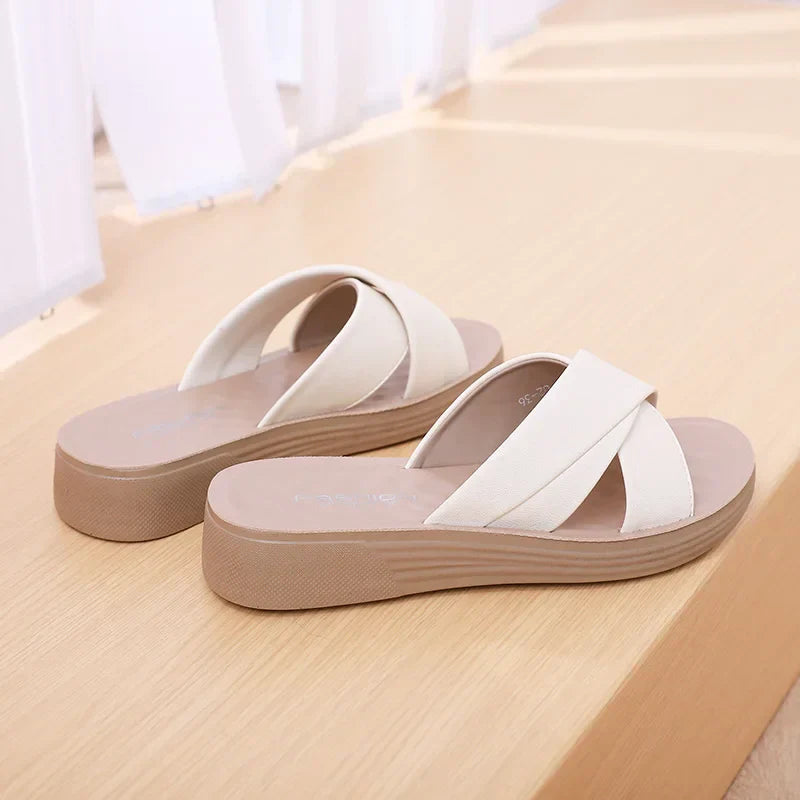 Women's Slip-On Cross Strap Slippers