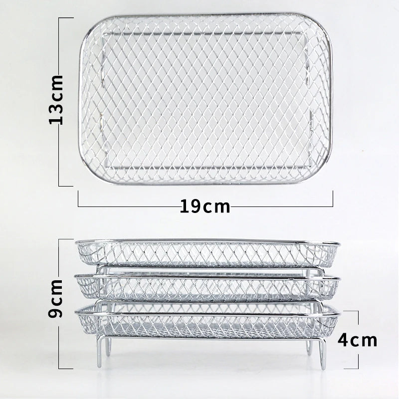 AirCrisp - Stackable Air Fryer Baskets Space-Saving Design for Cooking Multiple Items at Once | Durable Stainless Steel with Non-Stick Surface | Easy-to-Clean Dishwasher-Safe Accessory for Air Frying, Dehydrating, or Baking