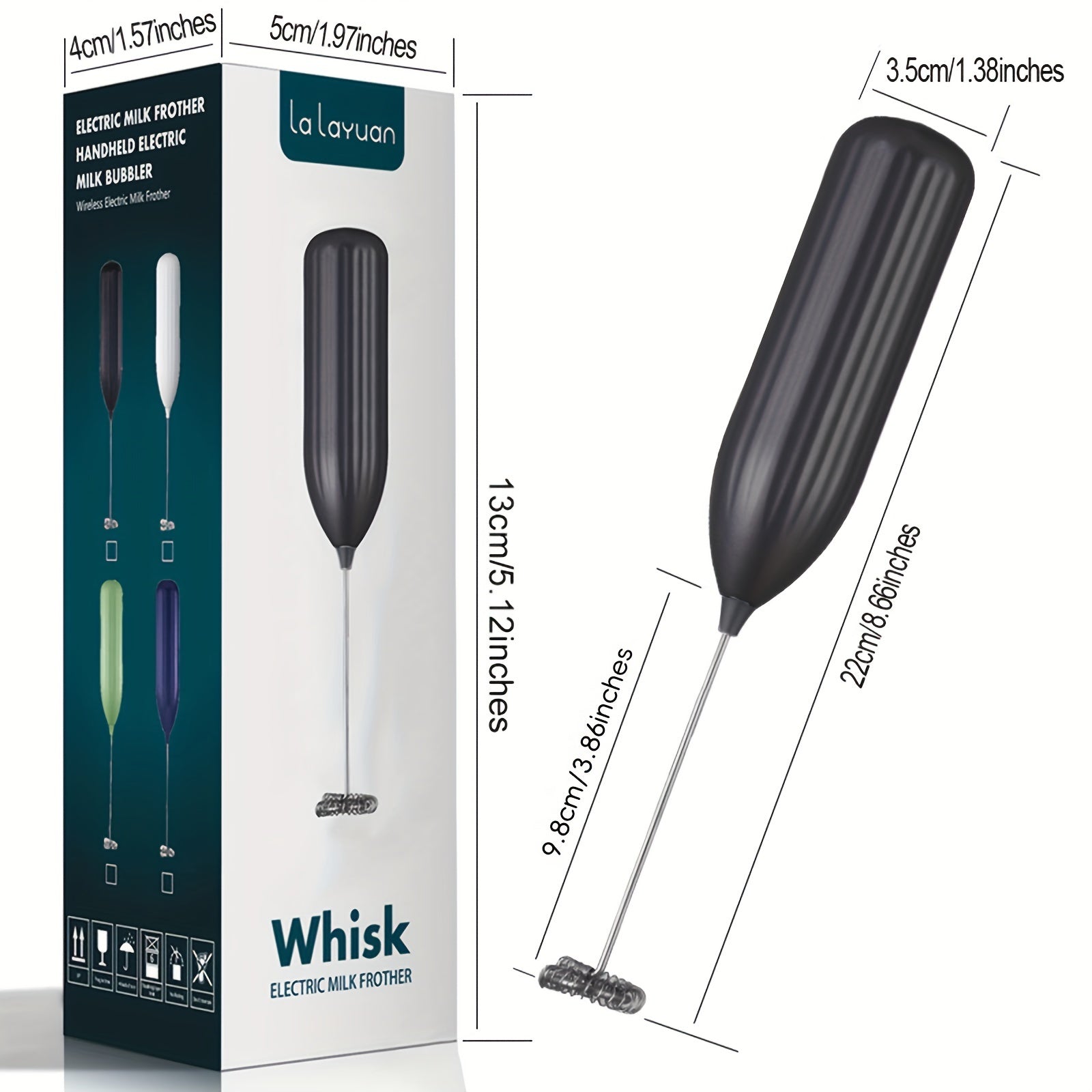 DrinkMixer - Battery-Operated Handheld Milk Frother Effortless Frothing for Barista-Quality Drinks | One-Touch Operation for Smooth, Creamy Texture