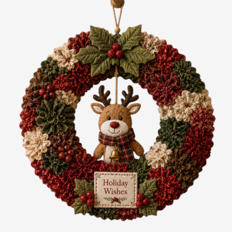 Wreathmas - 3D karácsonyi koszorú DIY készlet ünnepi dekorációhoz