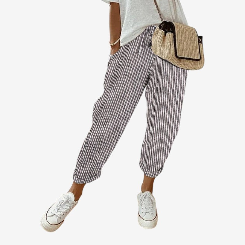 Women's Striped Loose Trousers