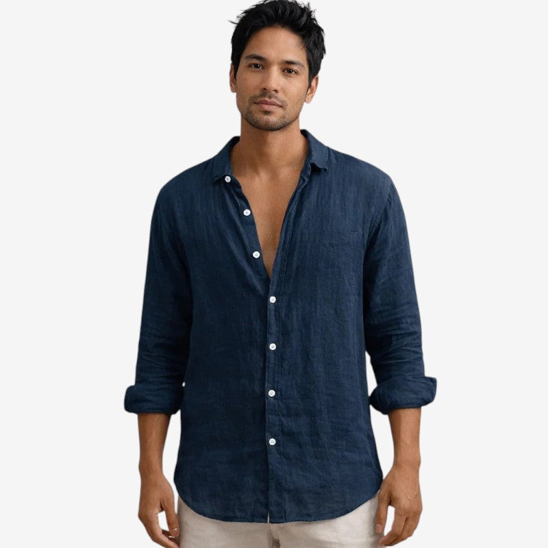 Men's Long Sleeve Shirt with Button Closure