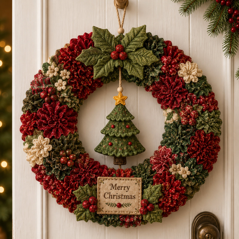 Wreathmas - 3D karácsonyi koszorú DIY készlet ünnepi dekorációhoz