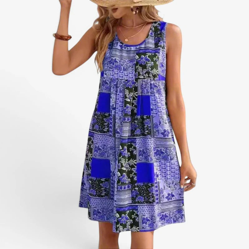 Women’s Sleeveless Patchwork Mini Dress