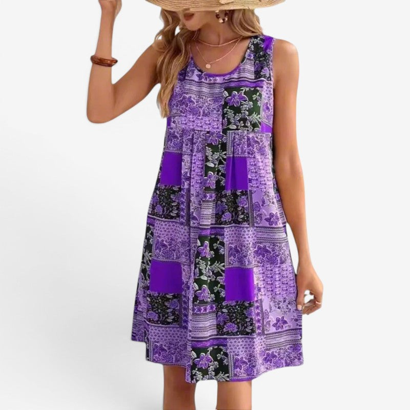 Women’s Sleeveless Patchwork Mini Dress