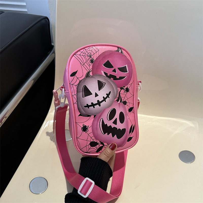 Halloween Shoulder Bag – Trendy Pumpkin Design