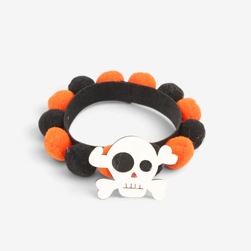 Festive Halloween Pet Collar with Pumpkin and Skull Designs