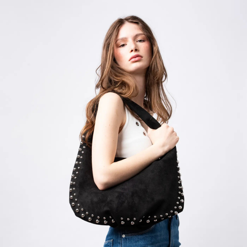 Women’s Shoulder Bag with Rivet Details