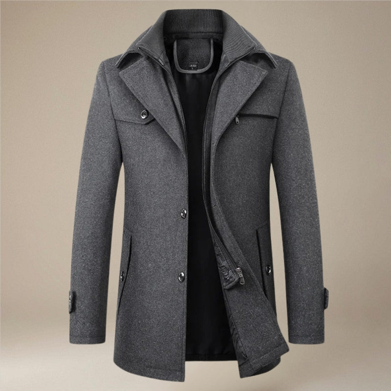 Double Collar Button Coat
