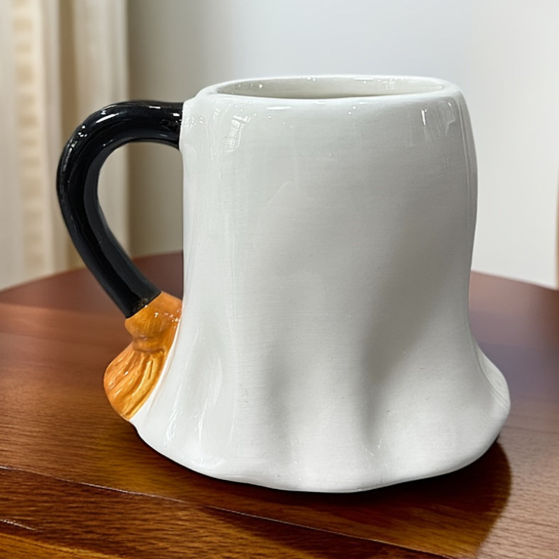 Cute Halloween Ghost Mug with Book Design