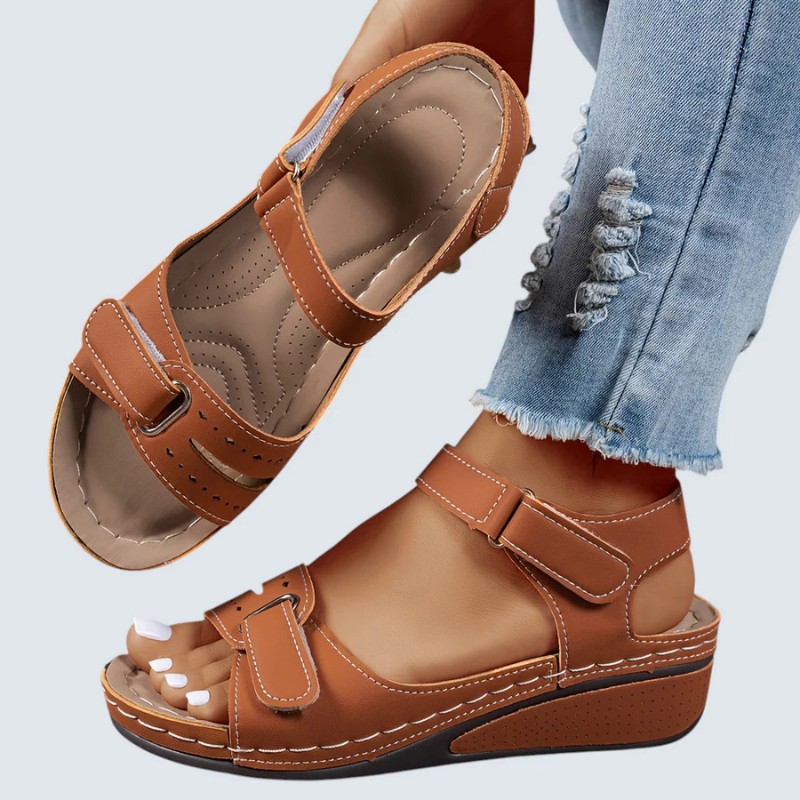 Wedge Sandals with Velcro Strap for Women