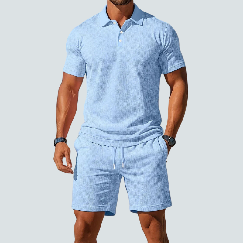 Men's Polo Shirt and Shorts Set