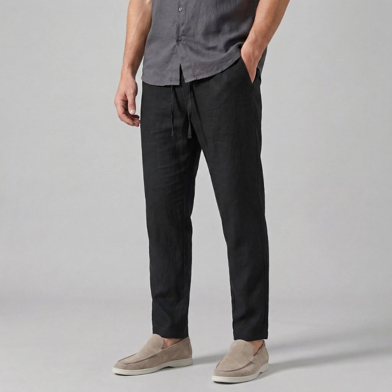Men's Wide Leg Pants with Adjustable Waist