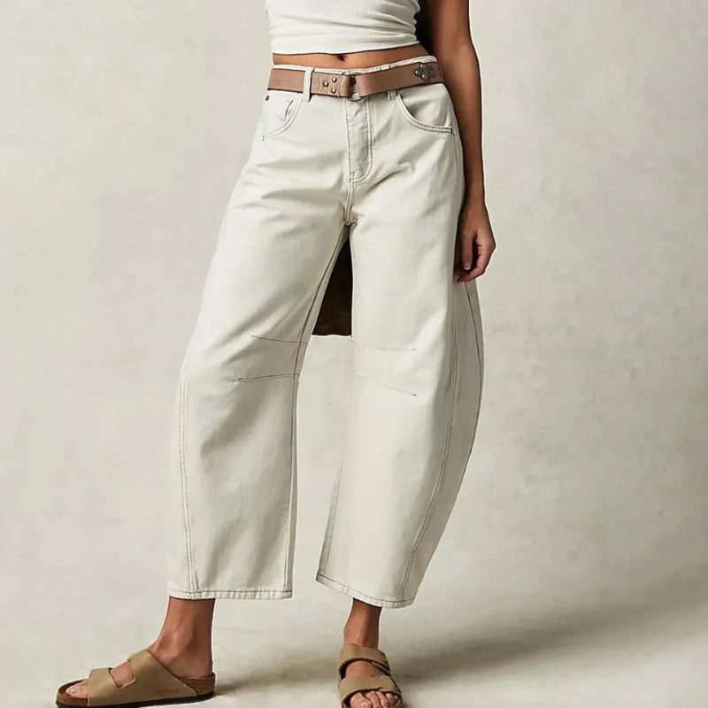 Women's Wide Leg Ankle Length Trousers