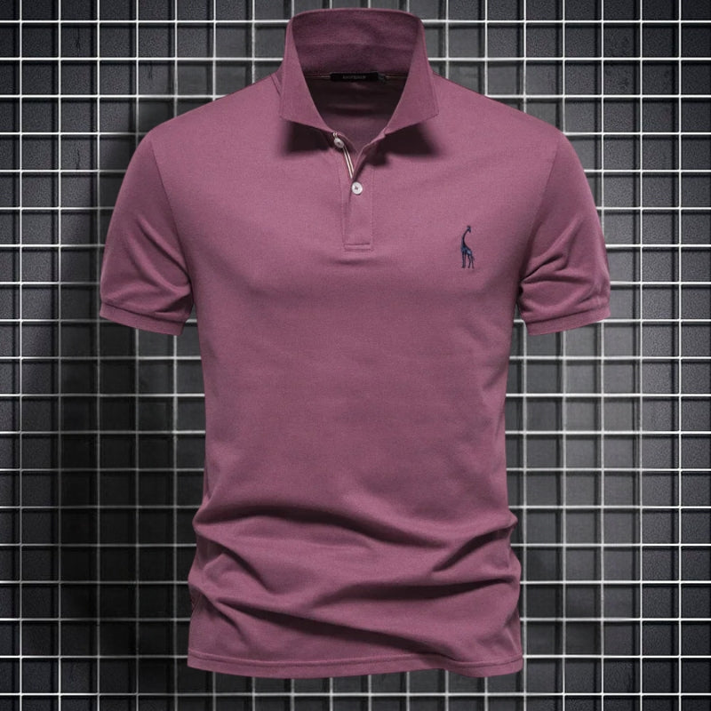 Men's Buttoned Polo Shirt With Short Sleeve
