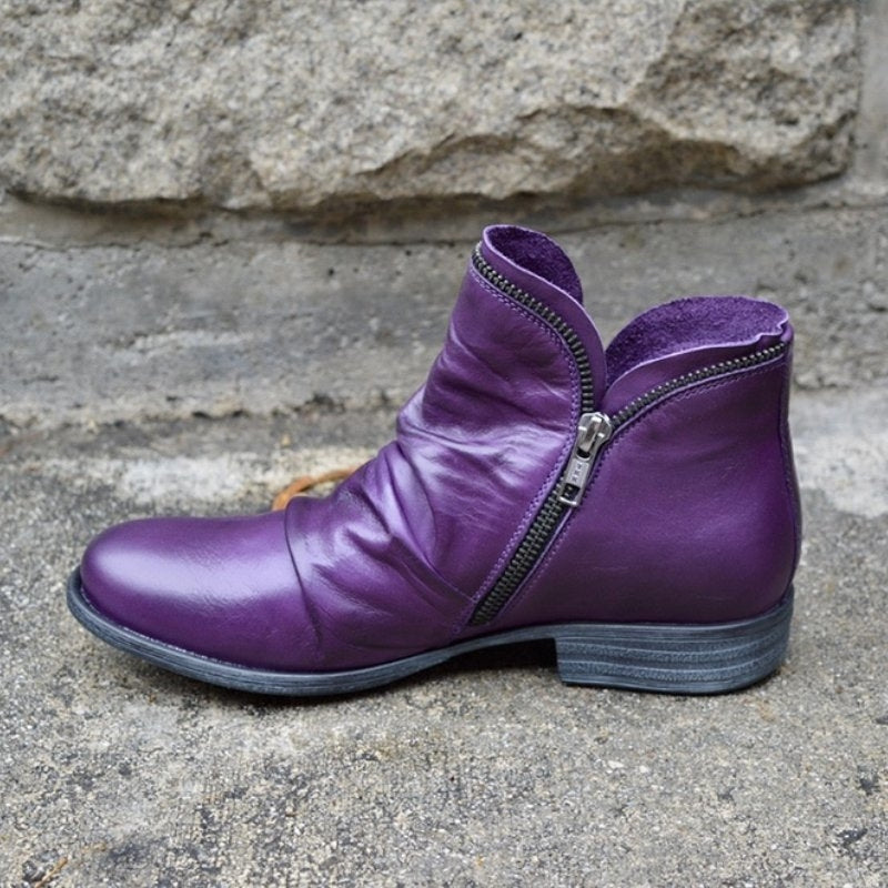 Women’s Pointed-Toe Ankle Boots with Thick Sole
