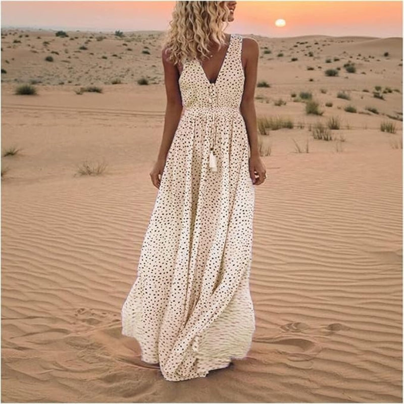 Women’s Sleeveless V-Neck Maxi Dress