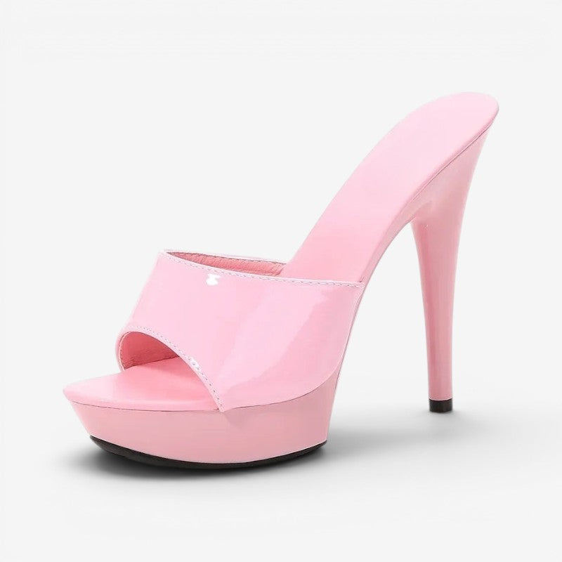 Women's Open Toe High Heel Sandals with Smooth Finish