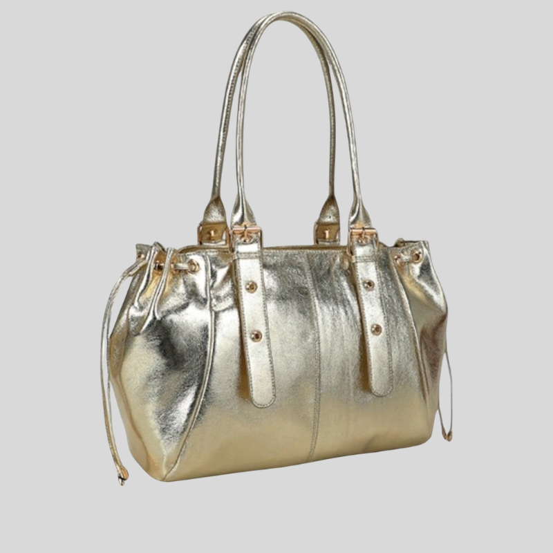 Women's Shoulder Bag with Adjustable Strap and Multi Zip Compartments