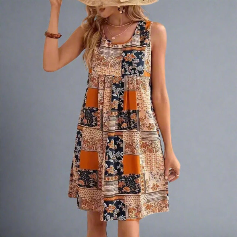 Women’s Sleeveless Patchwork Mini Dress