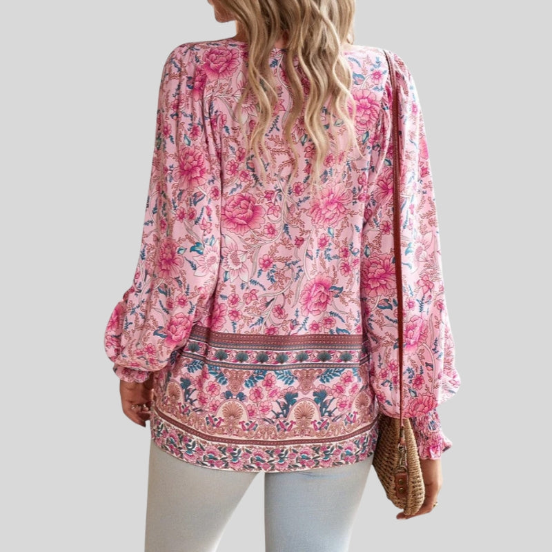 Women’s Floral Print Long Sleeve Blouse
