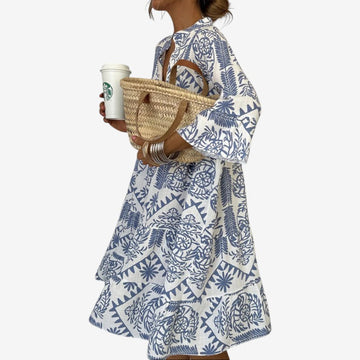 Women’s Patterned Long Sleeve Mini Dress