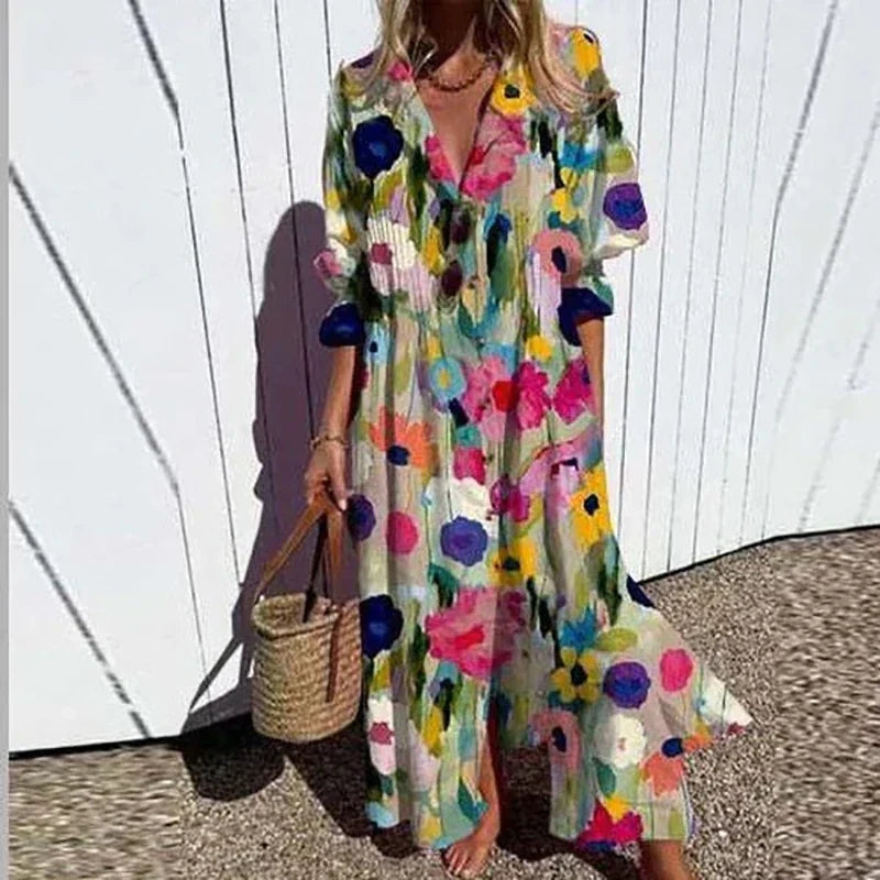 Women’s Floral Long Sleeve Loose Fit Dress