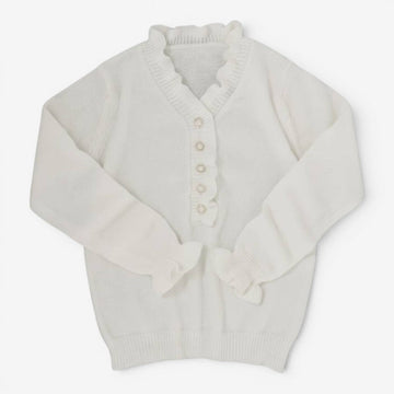 Women’s Ruffled Front Blouse with Decorative Buttons